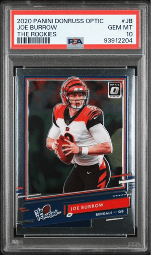 Graded 2020 Panini Donruss Optic Joe Burrow #JB The Rookies Rookie RC Football Card PSA 10 Gem Mint