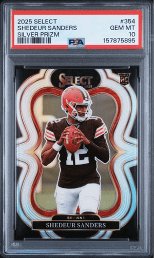 Graded 2025 Panini Select Shedeur Sanders #354 Silver Prizm Rookie RC Football Card PSA 10 Gem Mint