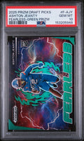 Graded 2025 Panini Prizm Draft Picks Ashton Jeanty #F-AJY Fearless Green Rookie RC Football Card PSA 10 Gem Mint
