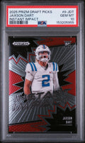 Graded 2025 Panini Prizm Draft Picks Jaxson Dart #II-JDT Instant Impact Rookie RC Football Card PSA 10 Gem Mint