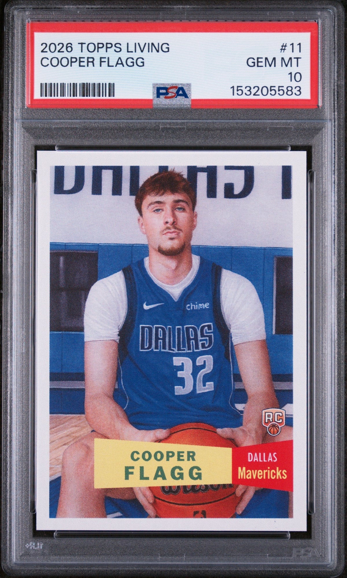 Graded 2025-26 Topps Living Cooper Flagg #11 Rookie RC Basketball Card PSA 10 Gem Mint