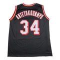 Autographed/Signed Giannis Antetokounmpo Miami Heat Black Retro Basketball Jersey JSA COA