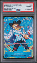 Graded 2025 One Piece Cavendish #045 Alt Art Trading Card Game PSA 10 Gem Mint