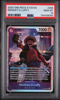 Graded 2025 One Piece Monkey D Luffy #005 Trading Card Game PSA 10 Gem Mint