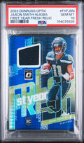 Graded 2023 Panini Donruss Optic Jaxon Smith Njigba JSN #FYFJSN First Year Fresh Relic Rookie RC Football Card PSA 10 Gem Mint