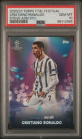 Graded 2021 Topps Football Festival Cristiano Ronaldo #NNO Steve Aoki UEFA Champions League Soccer Card PSA 10 Gem Mint