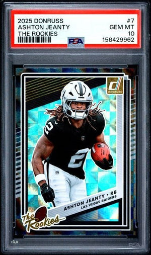 Graded 2025 Donruss Ashton Jeanty #7 The Rookies Rookie RC Football Card PSA 10 Gem Mint