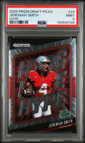 Graded 2025 Panini Prizm Draft Picks Jeremiah Smith #24 Hype Rookie RC Football Card PSA 9 Mint