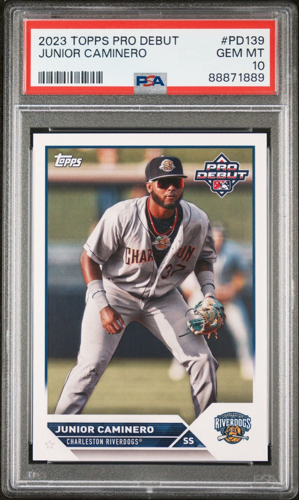 Graded 2023 Topps Pro Debut Junior Caminero #PD139 Rookie RC Baseball Card PSA 10 Gem Mint