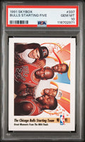 Graded 1991 Skybox Michael Jordan #337 Bulls Starting Five Basketball Card PSA 10 Gem Mint