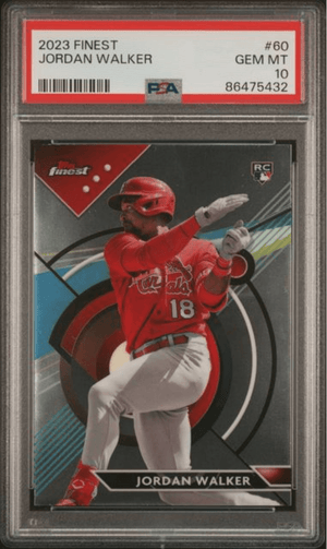 Graded 2023 Topps Finest Jordan Walker #60 Rookie RC Baseball Card PSA 10 Gem Mint