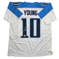 Autographed/Signed Vince Young Tennessee White Football Jersey JSA COA