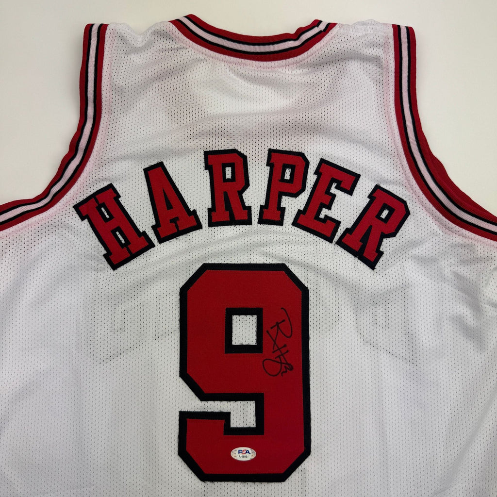 Autographed/Signed Ron Harper Chicago White Basketball Jersey PSA/DNA COA