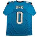 Autographed/Signed Brian Burns Carolina Blue Football Jersey JSA COA