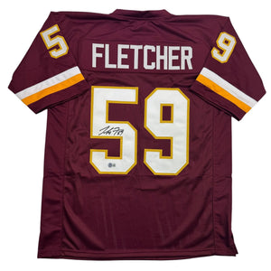 Autographed/Signed London Fletcher Washington Maroon Football Jersey Beckett BAS COA