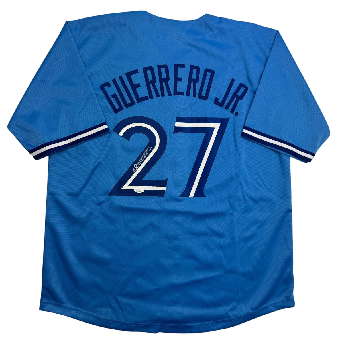 Autographed/Signed Vladimir Guerrero Jr. Toronto Light Blue Baseball Jersey JSA COA