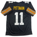 Autographed/Signed Michael Pittman Jr. Pittsburgh Black Football Jersey Beckett BAS COA