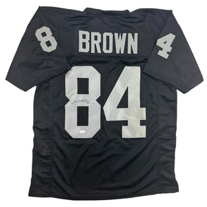 Autographed/Signed Antonio Brown Oakland Las Vegas Black Football Jersey JSA COA