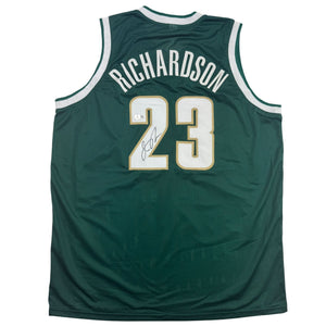 Autographed/Signed Jason Richardson Michigan State Green College Basketball Jersey Beckett BAS COA