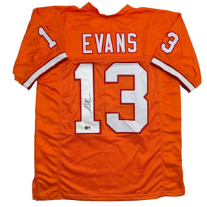 Autographed/Signed Mike Evans Tampa Bay Orange Creamsicle Football Jersey Beckett BAS COA