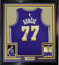 Framed Autographed/Signed Luka Doncic 35x39 Los Angeles Lakers Purple Authentic Basketball Jersey PSA/DNA COA