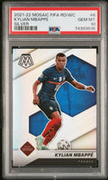 Graded 2021 Panini Mosaic Kylian Mbappe #6 Silver FIFA Road to the World Cup Soccer Card PSA 10 Gem Mint