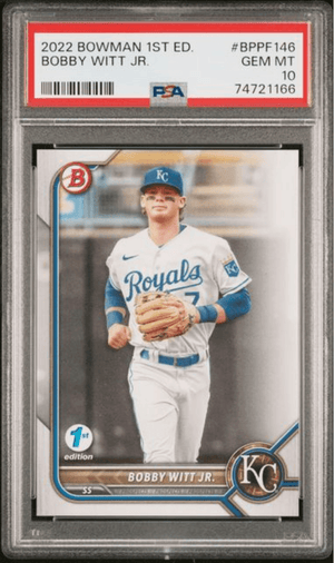 Graded 2022 Topps Bowman 1st Edition Bobby Witt Jr #BPPF146 Rookie RC Baseball Card PSA 10 Gem Mint