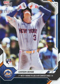 2026 Topps Now Carson Benge #301 Black Foil /10 1st Mets Rookie to Log 5 Hit Contest Since '19 New York Mets Rookie RC Baseball Card