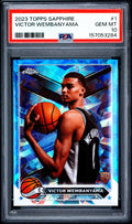 Graded 2023 Topps Chrome Sapphire Edition Victor Wembanyama #1 Rookie RC Basketball Card PSA 10 Gem Mint