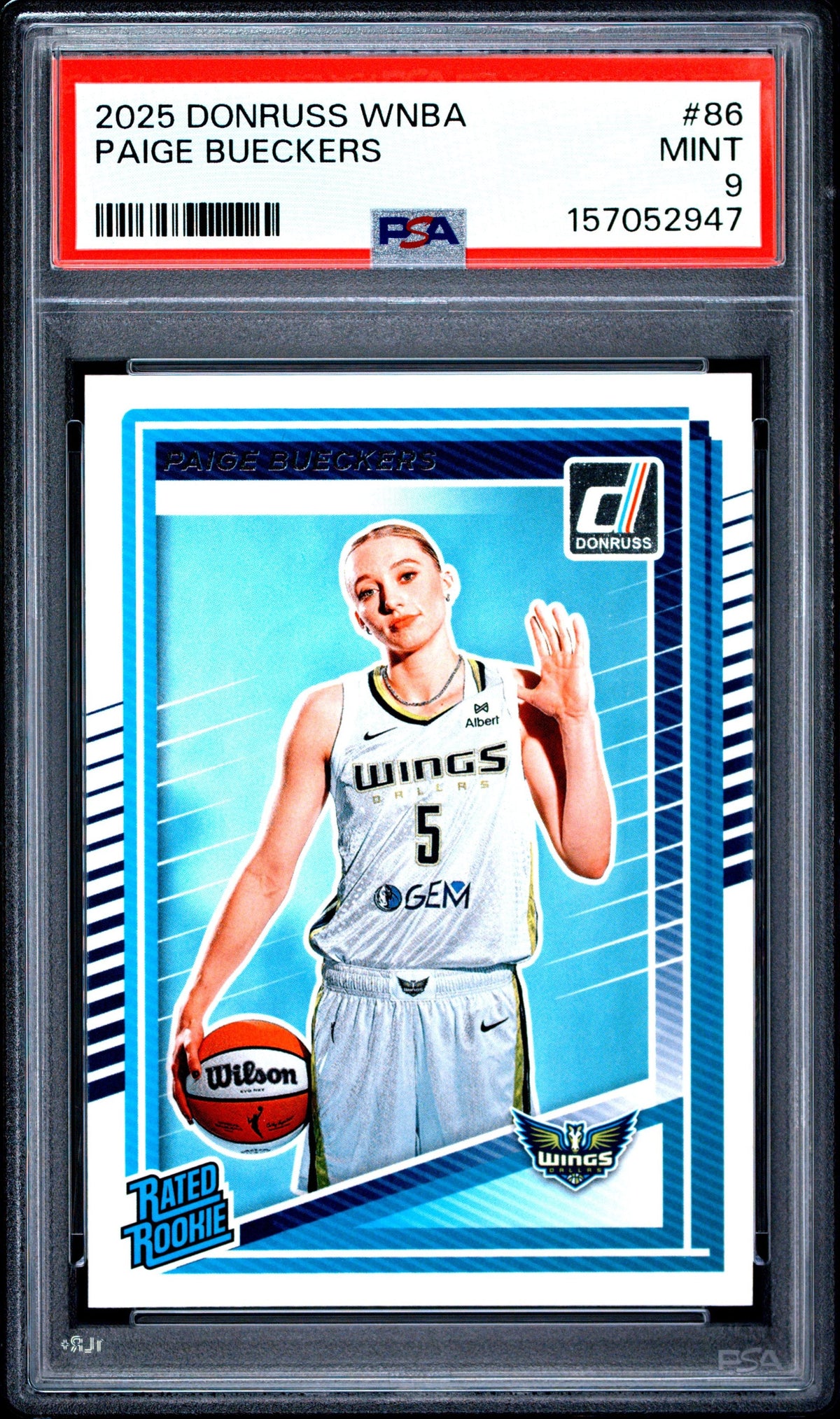 Graded 2025 Donruss WNBA Paige Bueckers #86 Rookie RC Basketball Card PSA 9 Mint