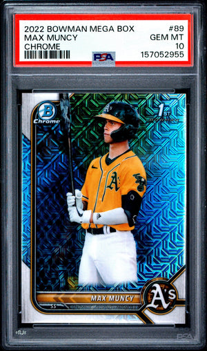 Graded 2022 Bowman Max Muncy #BCP-89 Mega Box Chrome Prospects Rookie RC Baseball Card PSA 10 Gem Mint