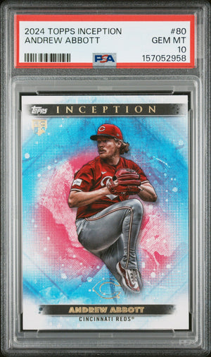 Graded 2024 Topps Inception Andrew Abbott #80 Rookie RC Baseball Card PSA 10 Gem Mint