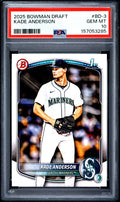 Graded 2025 Topps Bowman Draft Kade Anderson #BD3 Rookie RC Baseball Card PSA 10 Gem Mint