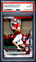 Graded 2025 Topps Bowman U Now Fernando Mendoza #66 Rookie RC Football Card PSA 8 Near Mint