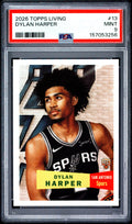 Graded 2026 Topps Living Dylan Harper #13 Rookie RC Basketball Card PSA 9 Mint