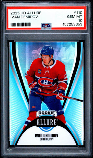 Graded 2025 Upper Deck Allure Ivan Demidov #110 Rookie RC Hockey Card PSA 10 Gem Mint