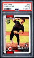 Graded 2026 Topps Chase Burns #312 Rookie RC Baseball Card PSA 10 Gem Mint