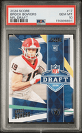 Graded 2024 Panini Score Brock Bowers #17 NFL Draft Rookie RC Football Card PSA 10 Gem Mint