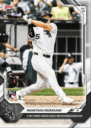 2026 Topps Now Munetaka Murakami #492 2 HRs Power Career High 6 RBI on Bobblehead Day Chicago White Sox Rookie RC Baseball Card