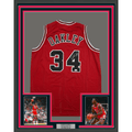 Framed Autographed/Signed Charles Oakley 35x39 Chicago Red Basketball Jersey JSA COA