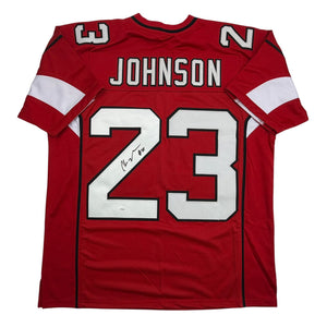 Autographed/Signed Chris Johnson Arizona Red Football Jersey JSA COA