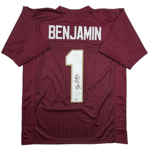 Autographed/Signed Kelvin Benjamin Florida State FSU Maroon College Football Jersey Beckett BAS COA