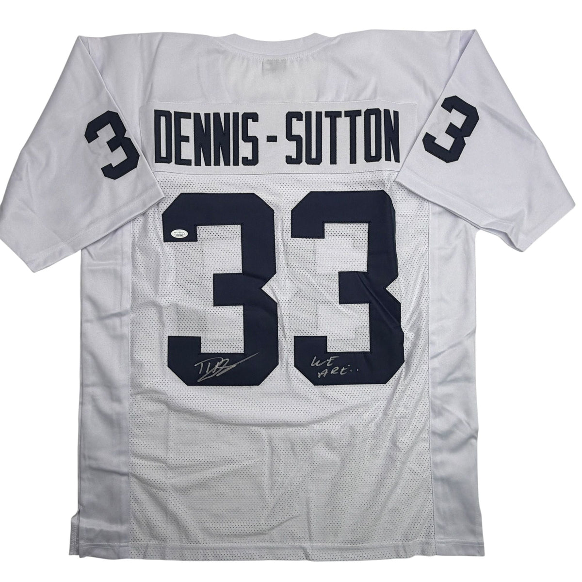 Autographed/Signed Dani Dennis-Sutton Penn State White College Football Jersey JSA COA
