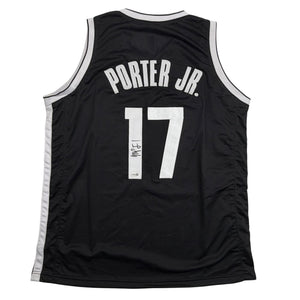 Autographed/Signed Michael Porter Jr Brooklyn Black Basketball Jersey JSA COA