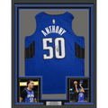 Framed Autographed/Signed Cole Anthony 35x39 Orlando Magic Blue Authentic Basketball Jersey Fanatics COA