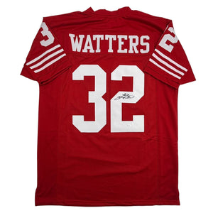 Autographed/Signed Ricky Watters San Francisco Red Football Jersey JSA COA