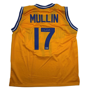 Autographed/Signed Chris Mullin Golden State Yellow Basketball Jersey Beckett BAS COA