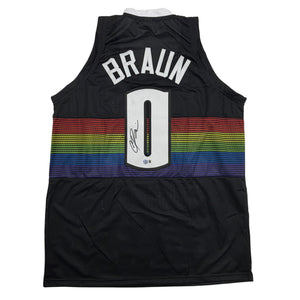 Autographed/Signed Christian Braun Denver Black Rainbow Basketball Jersey Beckett BAS COA