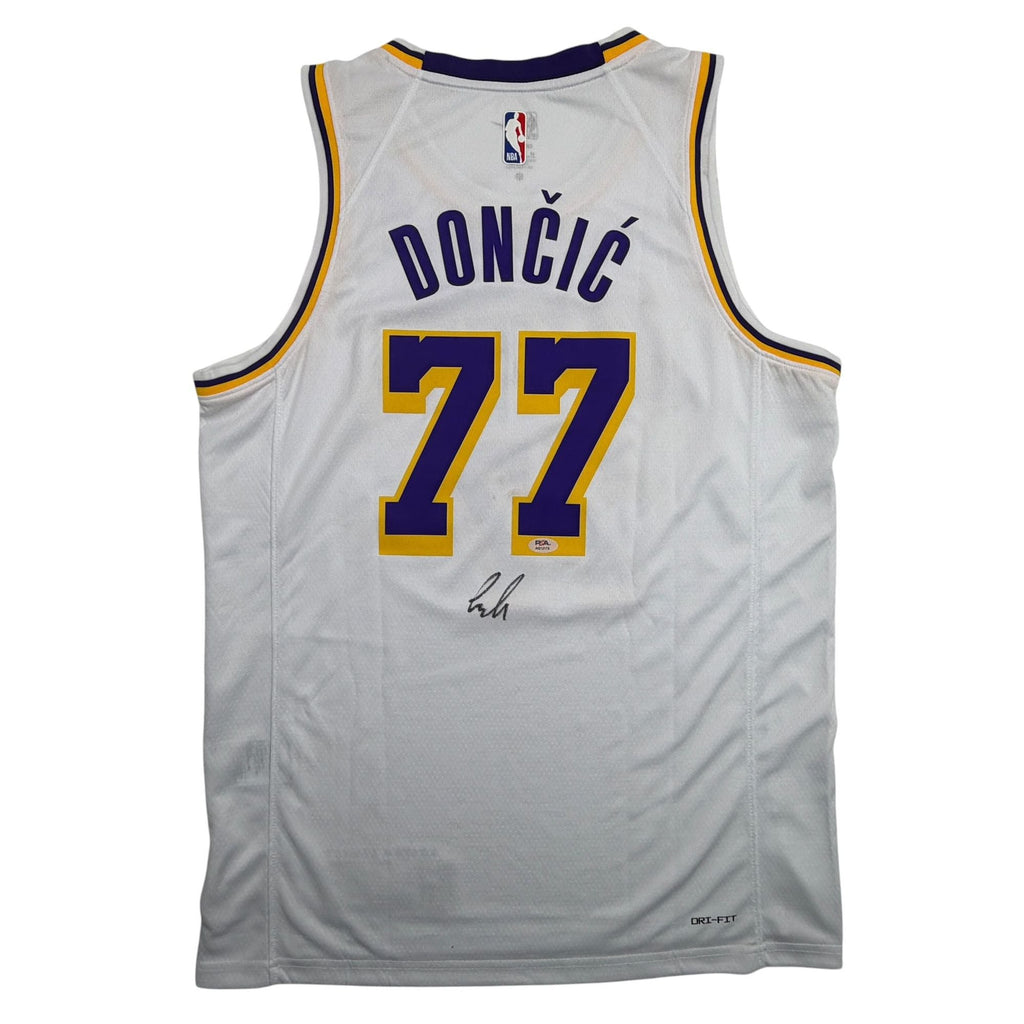Autographed/Signed Luka Doncic Los Angeles Lakers White Authentic Basketball Jersey PSA/DNA COA