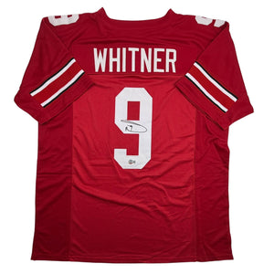 Autographed/Signed Donte Whitner Ohio State Red College Football Jersey Beckett BAS COA